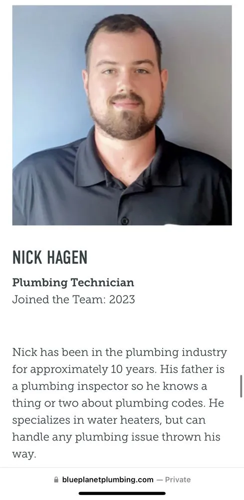 Slide of Blue Planet Plumbing