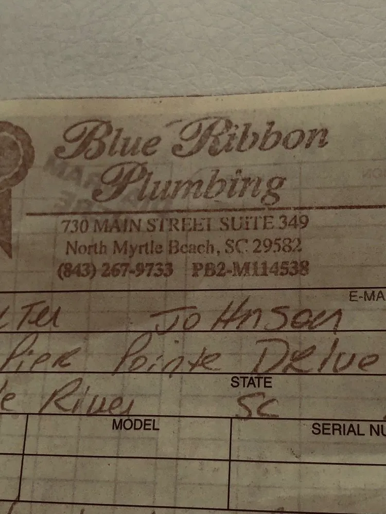 Slide of Blue Ribbon Plumbing