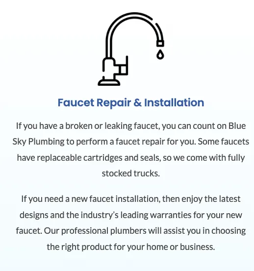 Slide of Blue Sky Plumbing