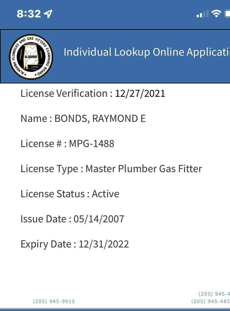 Slide of Bonds Plumbing and Drain Cleaning