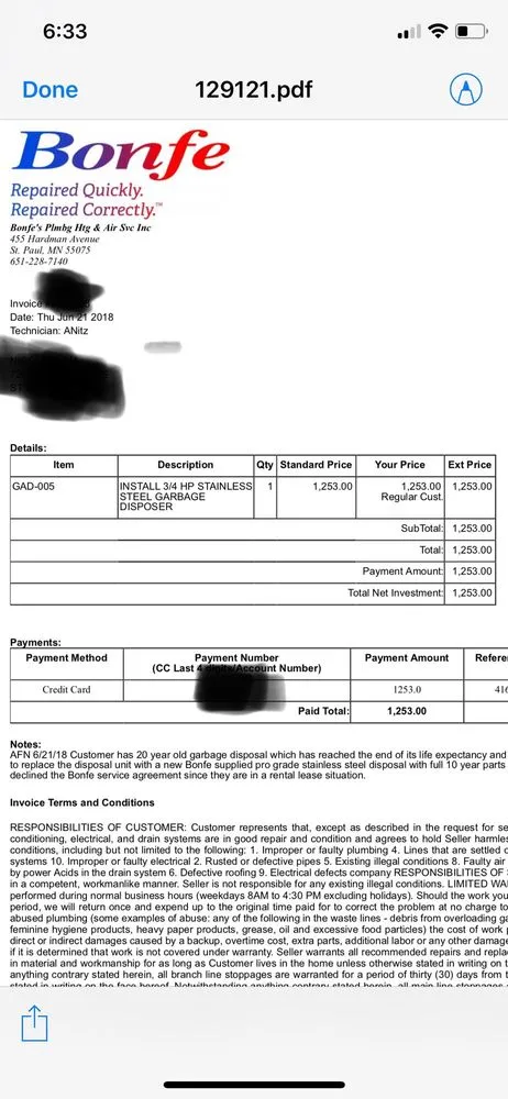 Slide of Bonfe Plumbing, Heating & Air Service