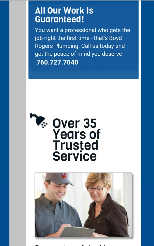 Slide of Boyd Rogers Plumbing