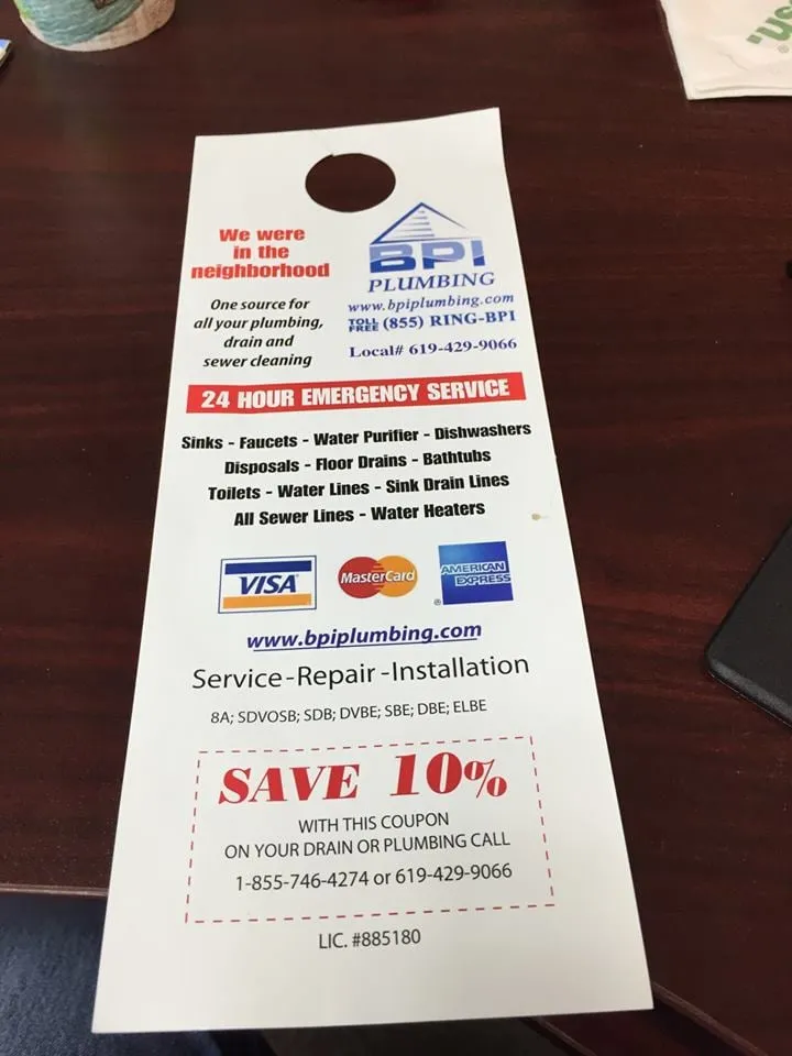 Slide of BPI Plumbing