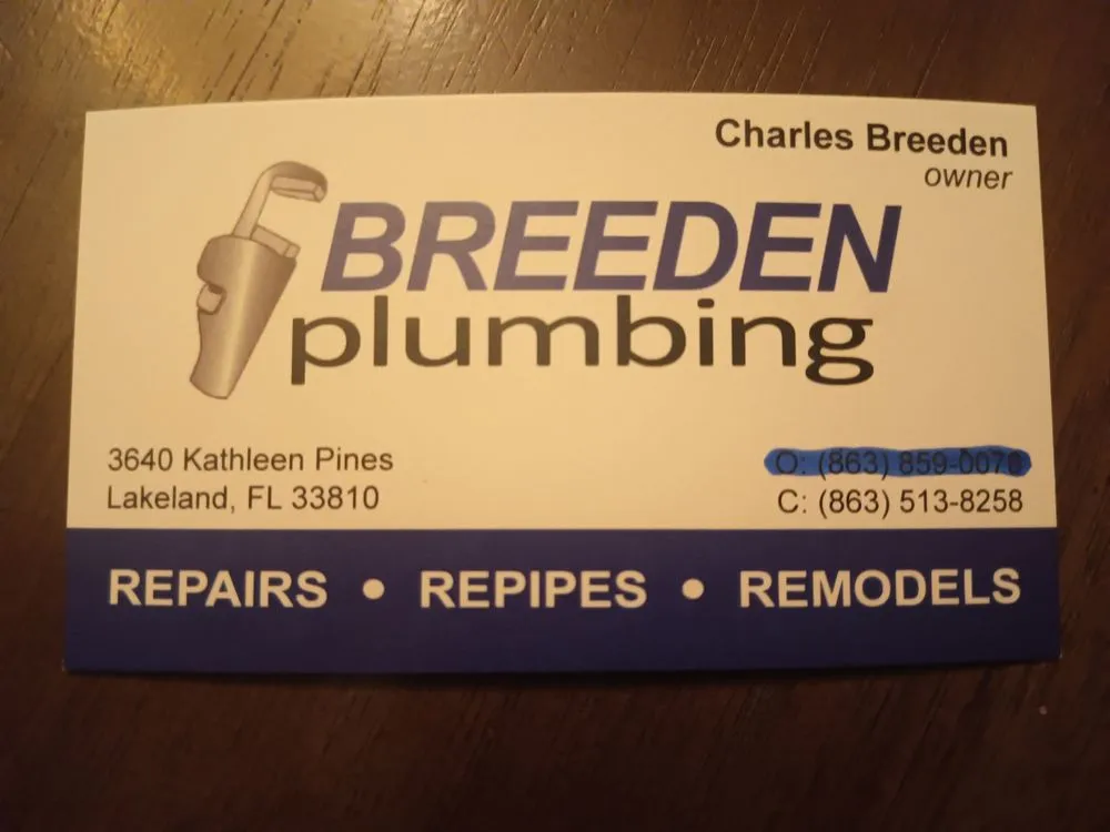 Slide of Breeden Plumbing