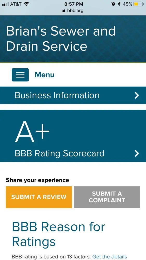 Slide of Brian's Sewer and Drain Service