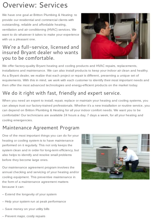 Slide of Britton Plumbing & Heating