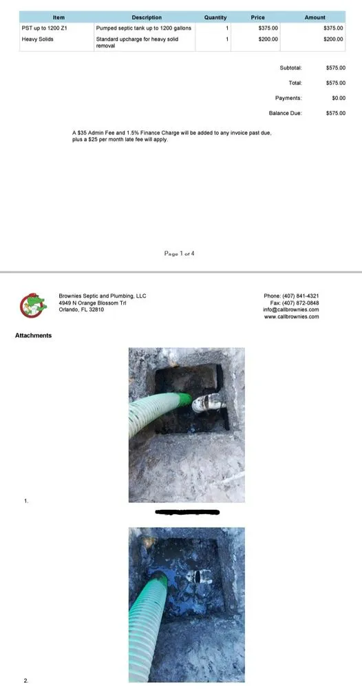 Slide of Brownies Septic and Plumbing