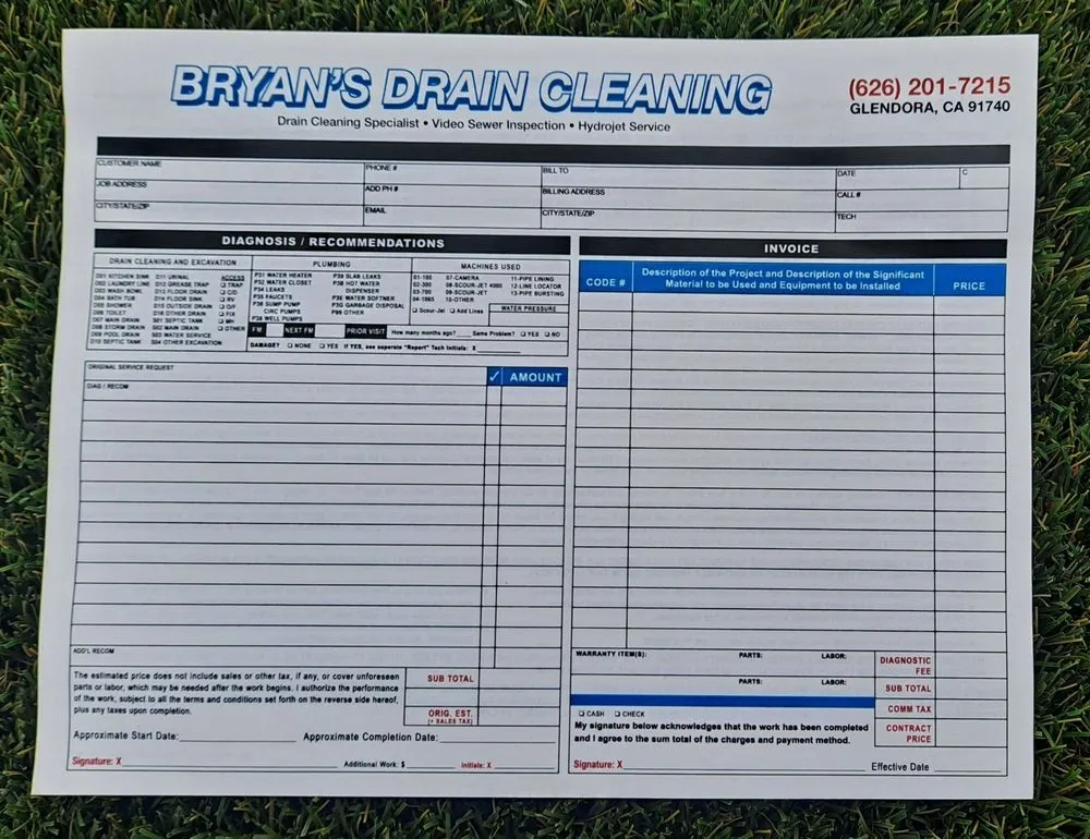 Slide of Bryan's Drain Cleaning