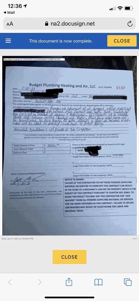 Slide of Budget Plumbing Heating & Air