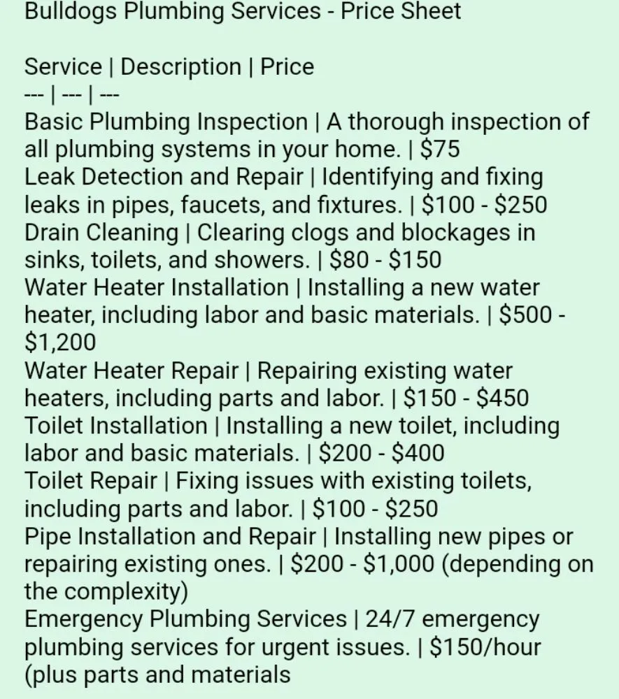 Slide of Bulldog Plumbing