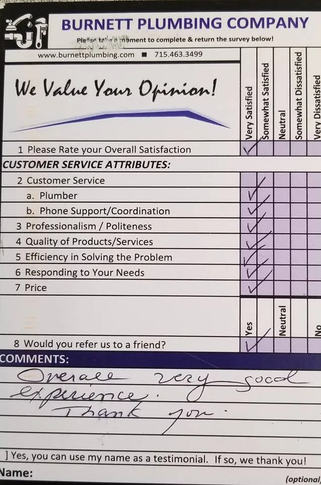 Slide of Burnett Plumbing Company