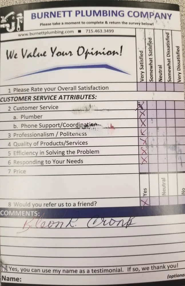 Top-rated drain cleaning experts serving Webster, WI - Burnett Plumbing Company