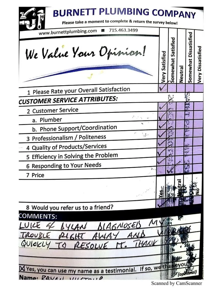 Slide of Burnett Plumbing Company