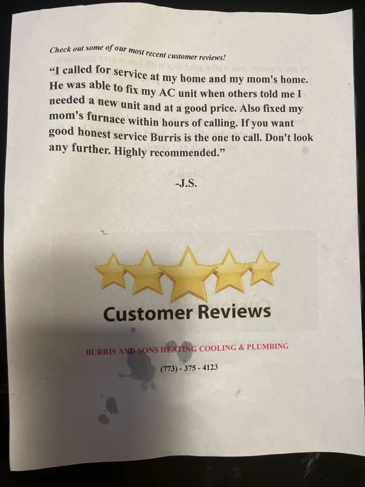 Slide of Burris & Sons Heating, Cooling & Plumbing