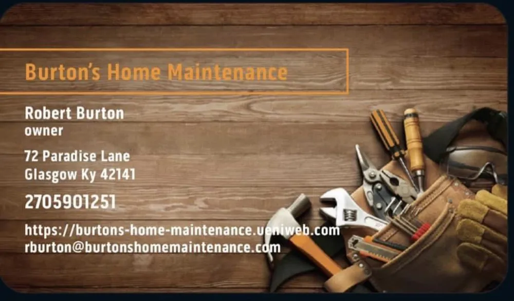 Slide of Burton’s Home Maintenance