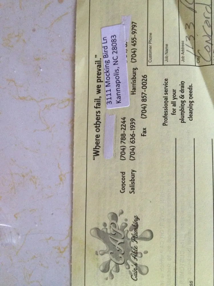 Slide of Cain's Able Plumbing