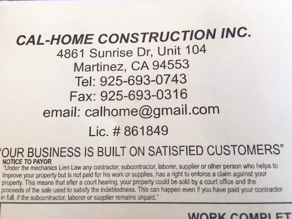 Slide of CAL-HOME Construction