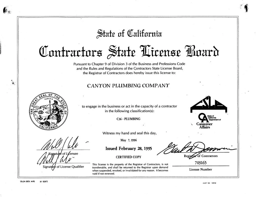 Slide of Canyon Plumbing