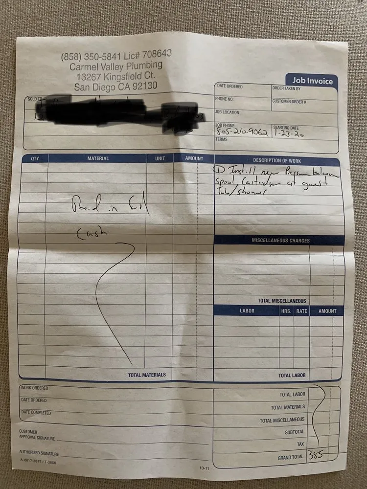 Slide of Carmel Valley Plumbing