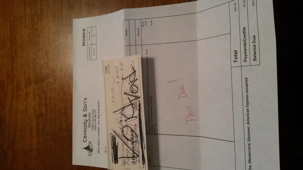 Slide of Carmody & Son's Services