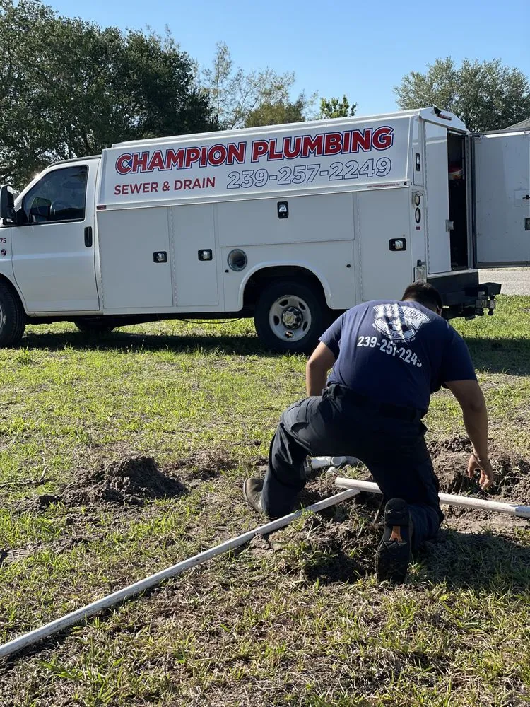Quality water heater service in Cape Coral, FL by Champion Plumbing Sewer and Drain