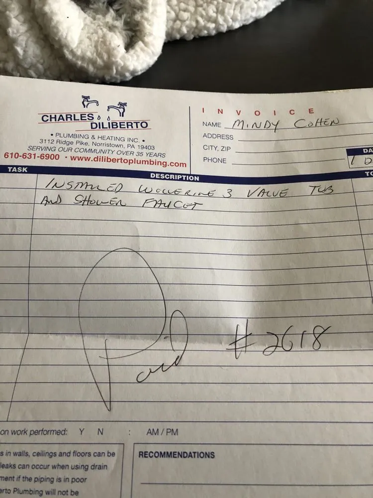 Slide of Charles Diliberto Plumbing and Heating