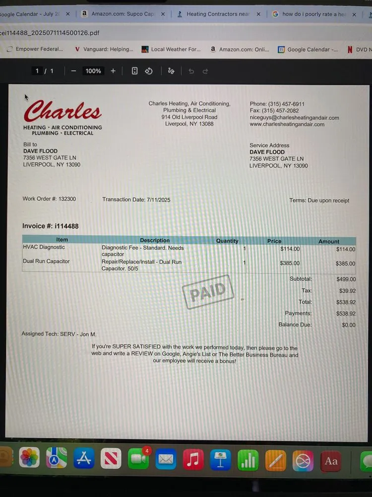 Slide of Charles Heating, Air Conditioning, Plumbing & Electrical