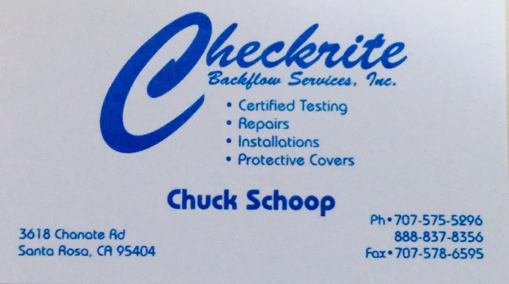 Slide of Checkrite Backflow Services