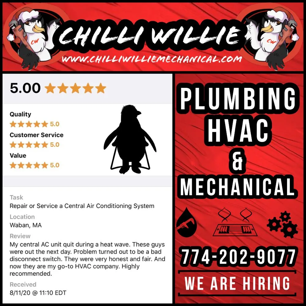 Quality pipe repair experts serving Saugus, MA - Chilli Willie Plumbing HVAC & Mechanical
