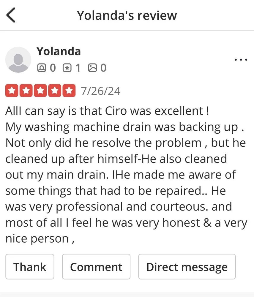 Slide of Ciro’s Sewer & Drain service