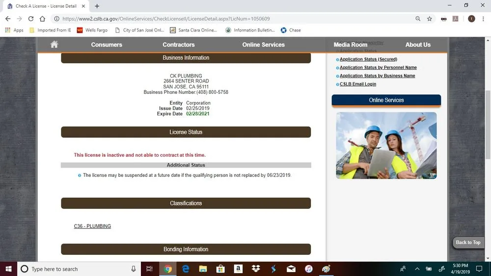 Slide of CK Plumbing