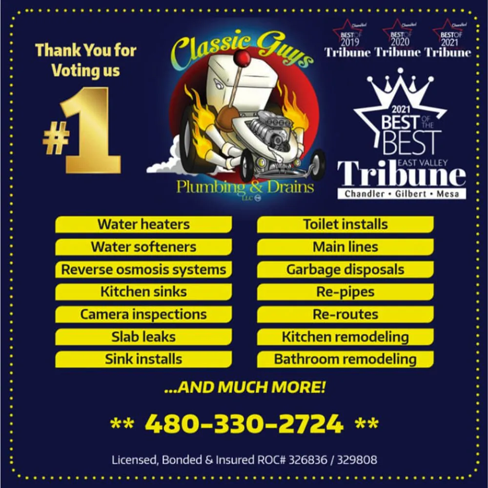 Affordable emergency plumbing in Chandler, AZ by Classic Guys Plumbing