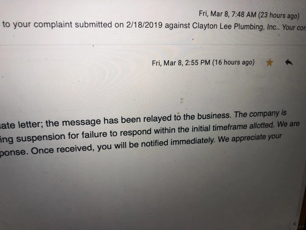 Slide of Clayton Lee Plumbing