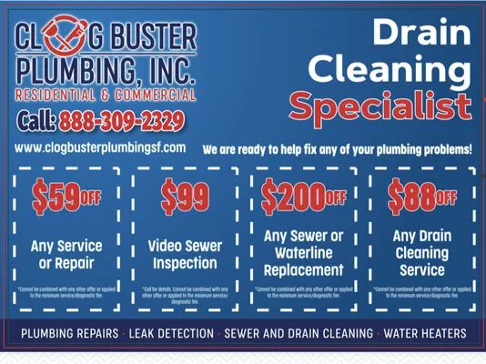 Clog Buster Plumbing Logo