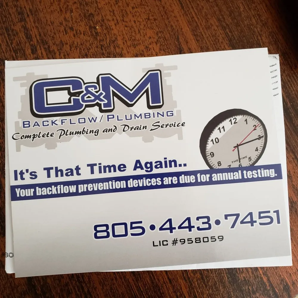 Slide of C&M Backflow Plumbing