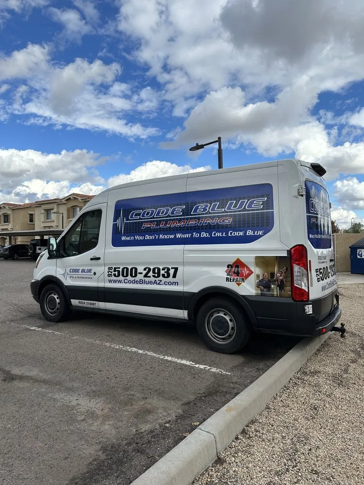 Slide of Code Blue Plumbing Phoenix