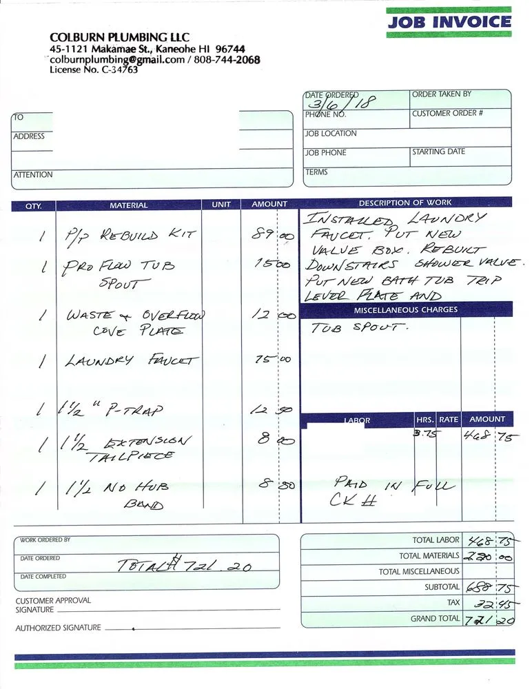 Slide of Colburn Plumbing