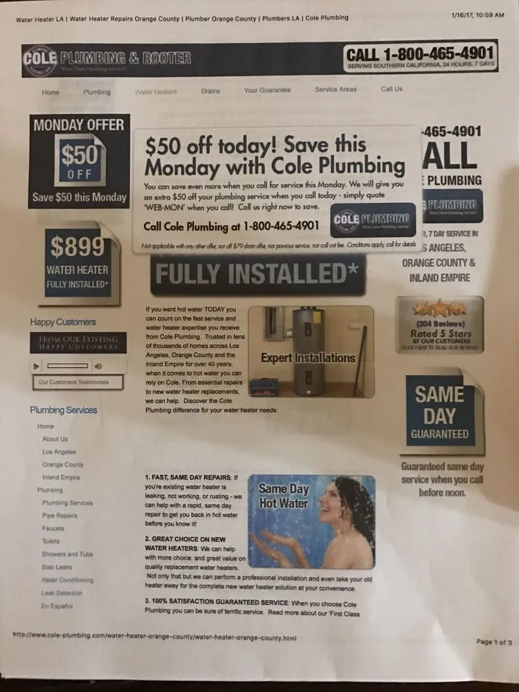 Quality leak detection service in Garden Grove, CA - Cole Services