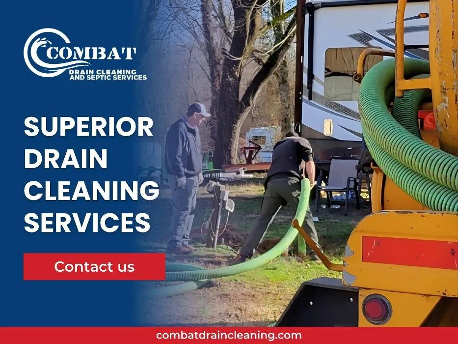 Slide of Combat Drain Cleaning and Septic Services