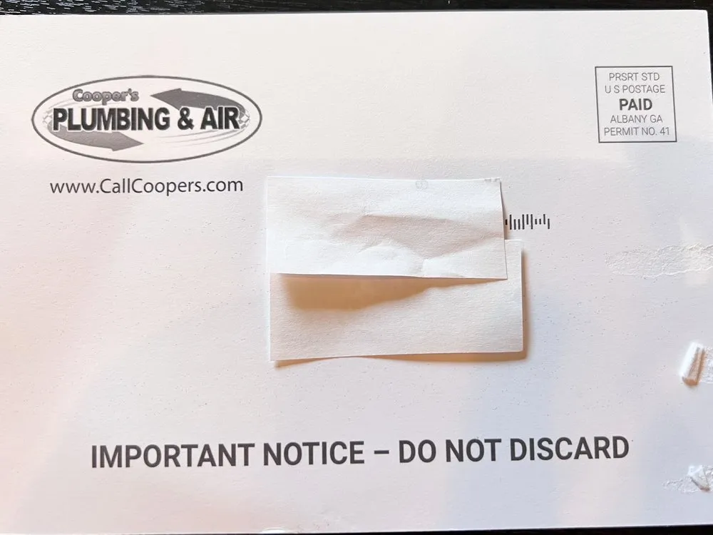 Slide of Cooper's Plumbing & Air