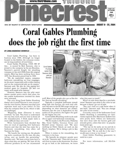 Slide of Coral Gables Plumbing