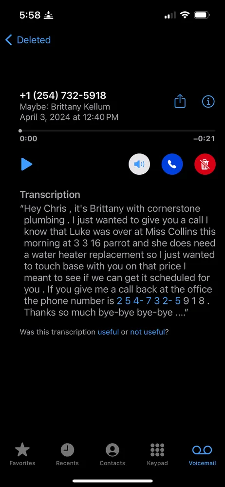 Slide of Cornerstone Plumbing