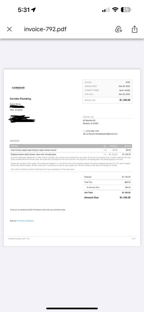 Slide of Corridor Plumbing