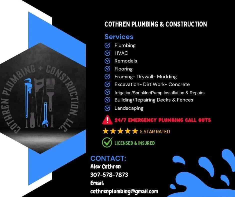 Affordable pipe repair experts serving Lovell, WY - Cothren Plumbing & Construction