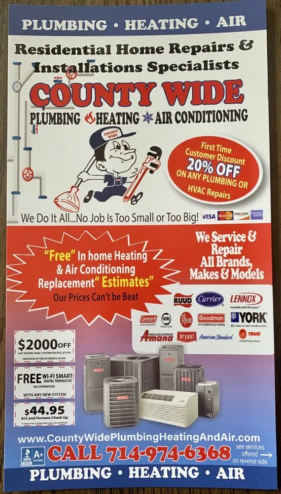 Slide of County Wide Plumbing Heating and Air