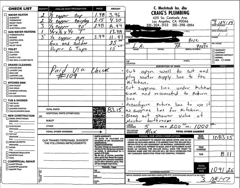 Emergency emergency plumbing service in Los Angeles, CA - Craig's Plumbing