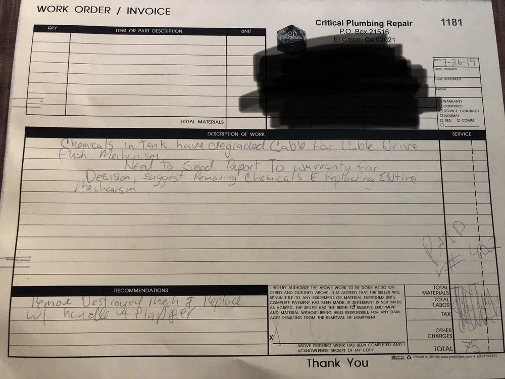 Slide of Critical Plumbing Repair