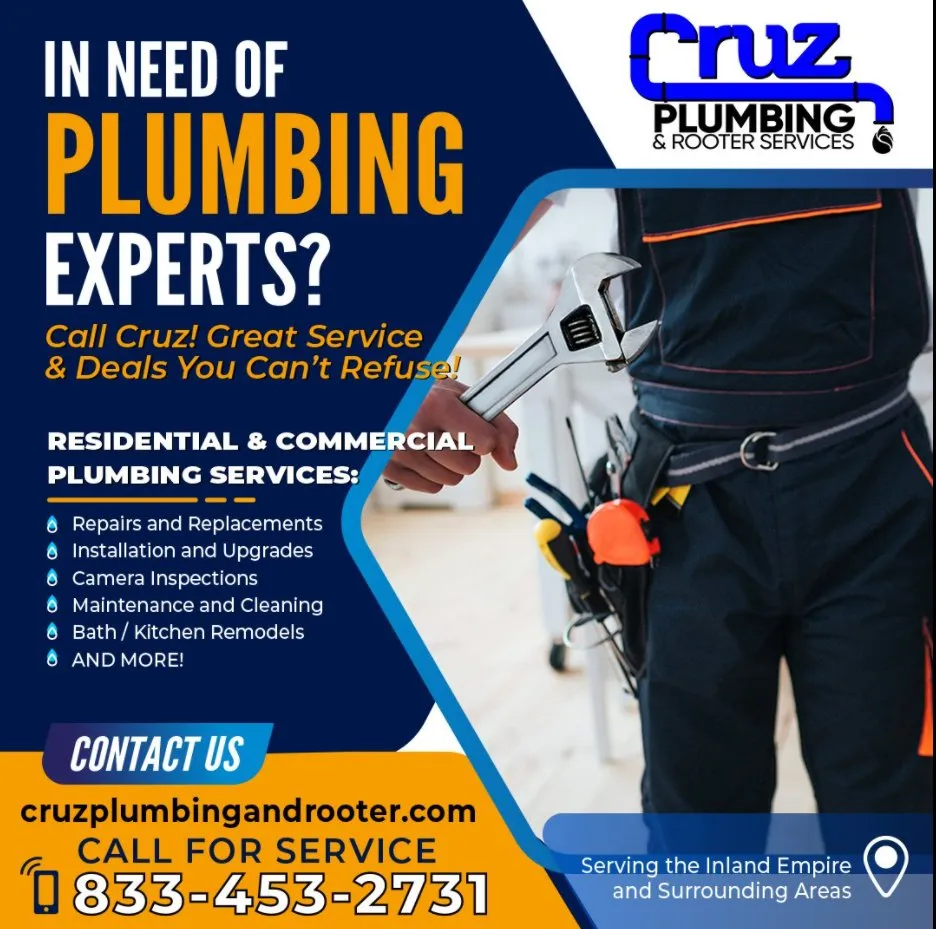 Top-rated plumbing repair experts serving Upland, CA - Cruz Plumbing & Rooter Services