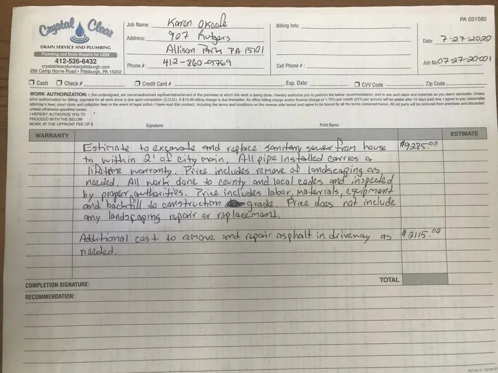 Slide of Crystal Clear Drain Service and Plumbing