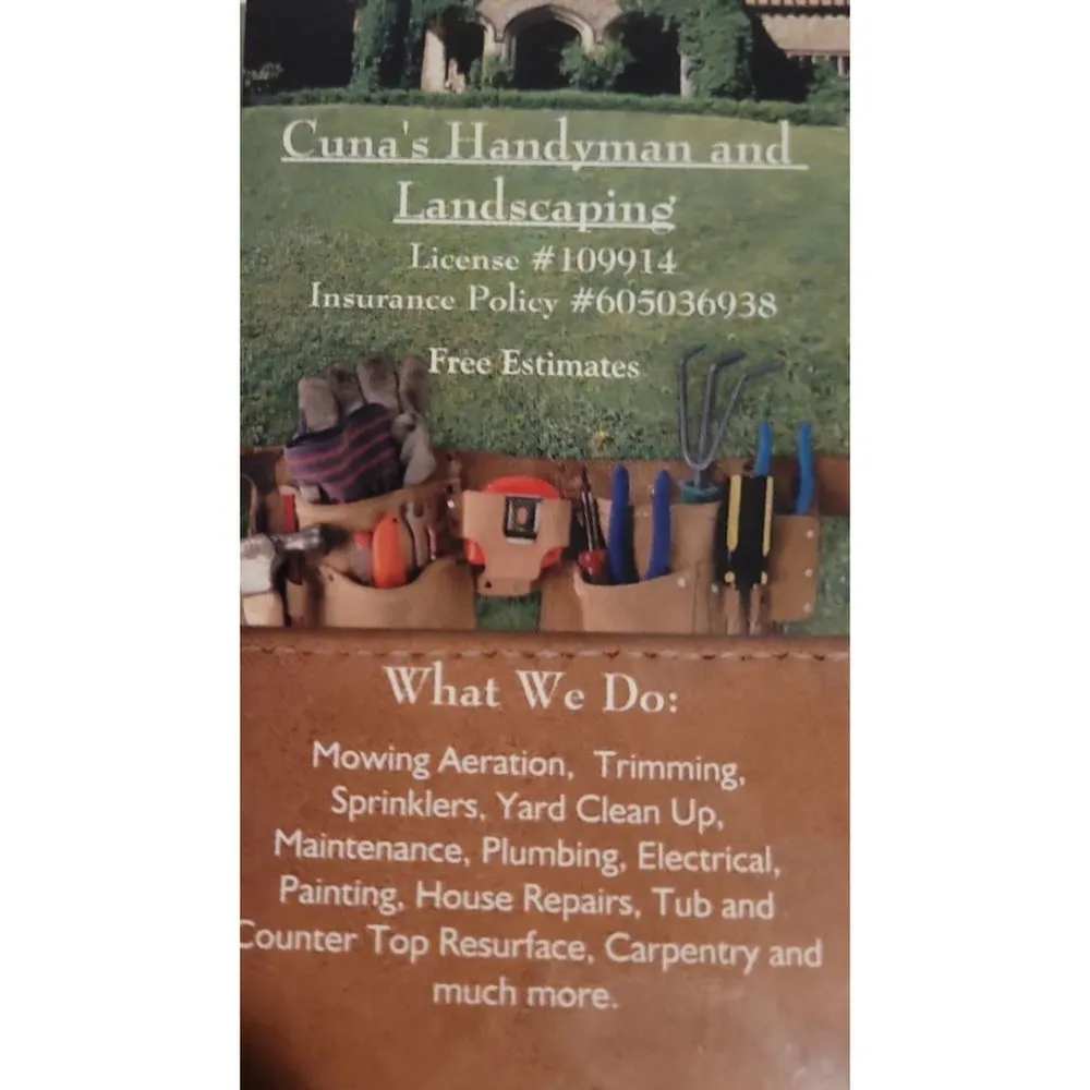 Slide of Cuna’s Handyman and Landscaping